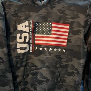 USA Flag Camo Kids Hoodie
